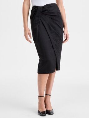 ON 34th NWT Satin Bow Wrap Midi Skirt Size 8